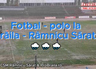 FOTO & VIDEO | Umilitor! Fotbal-polo la Brăila! Râmnicenii au câştigat la scor pe un teren plin de apă şi redus cu trei metri din cauza băltocilor